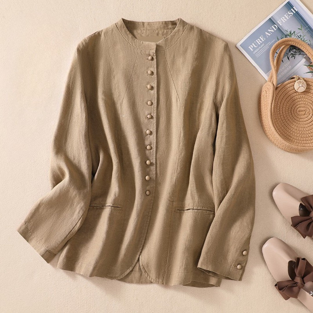Laurienne™ | Veste Boutonnée Lin