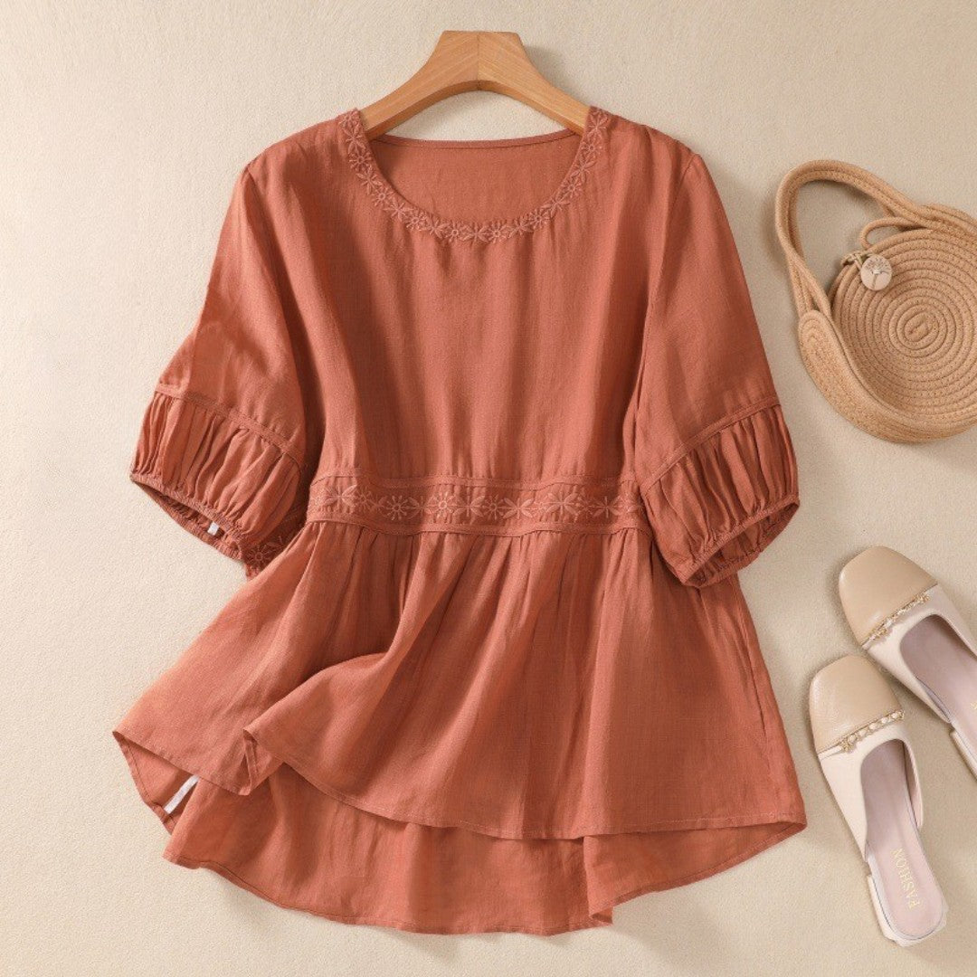 Laurienne™ | Blouse Évasée Brodée