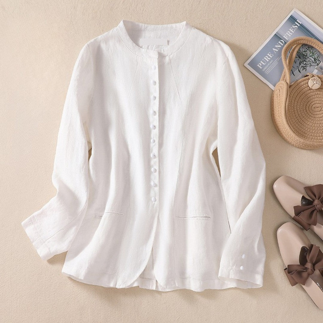 Laurienne™ | Veste Boutonnée Lin
