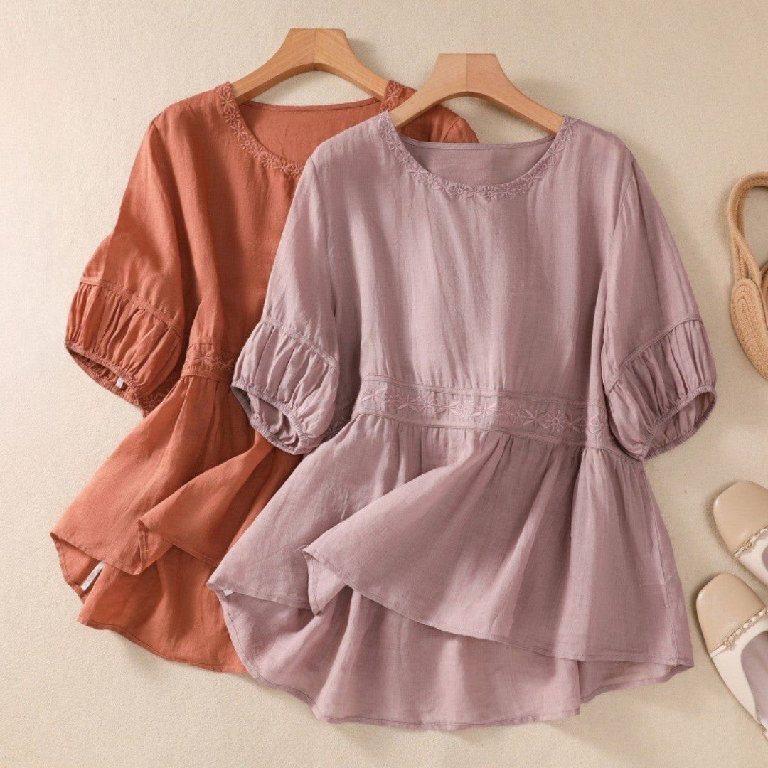 Laurienne™ | Blouse Évasée Brodée