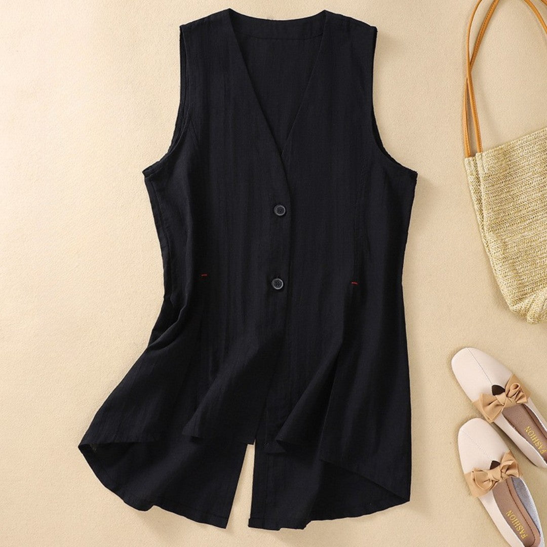 Laurienne™ | Gilet Sans Manches Boutonné