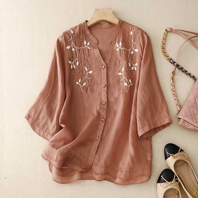 Laurienne™ | Blouse Brodée Boutonnée
