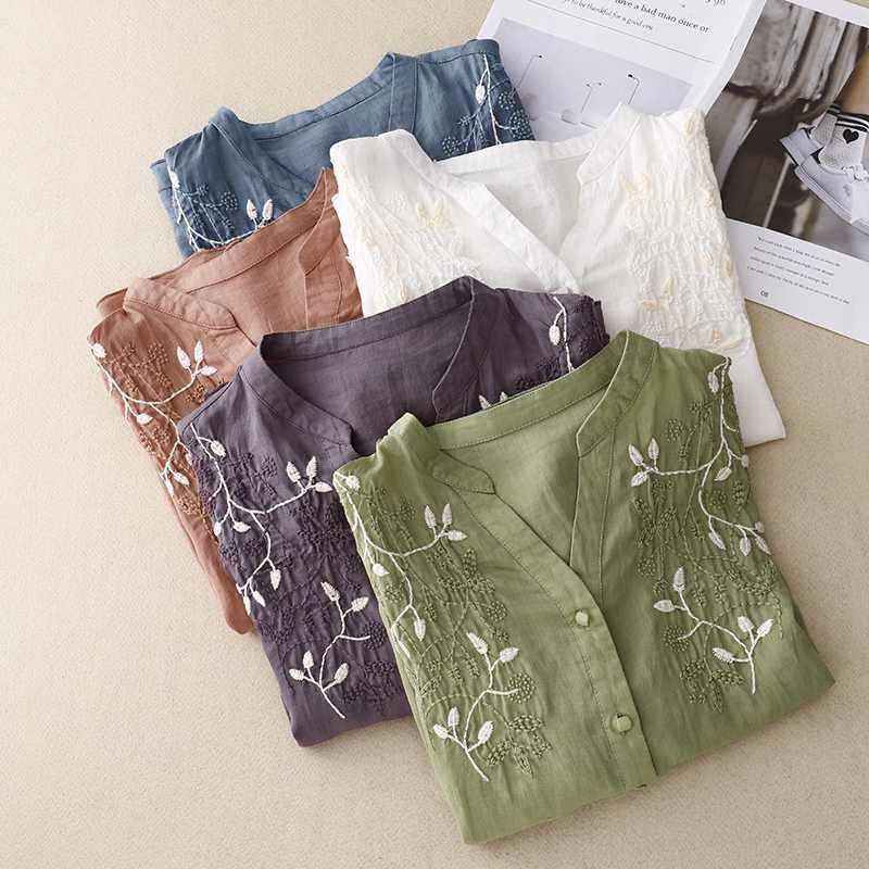 Laurienne™ | Blouse Brodée Boutonnée