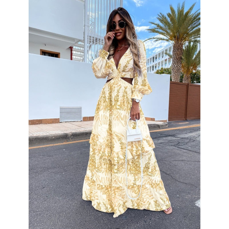 Alazne™ | Robe Maxi Élégante avec Découpes Raffinées