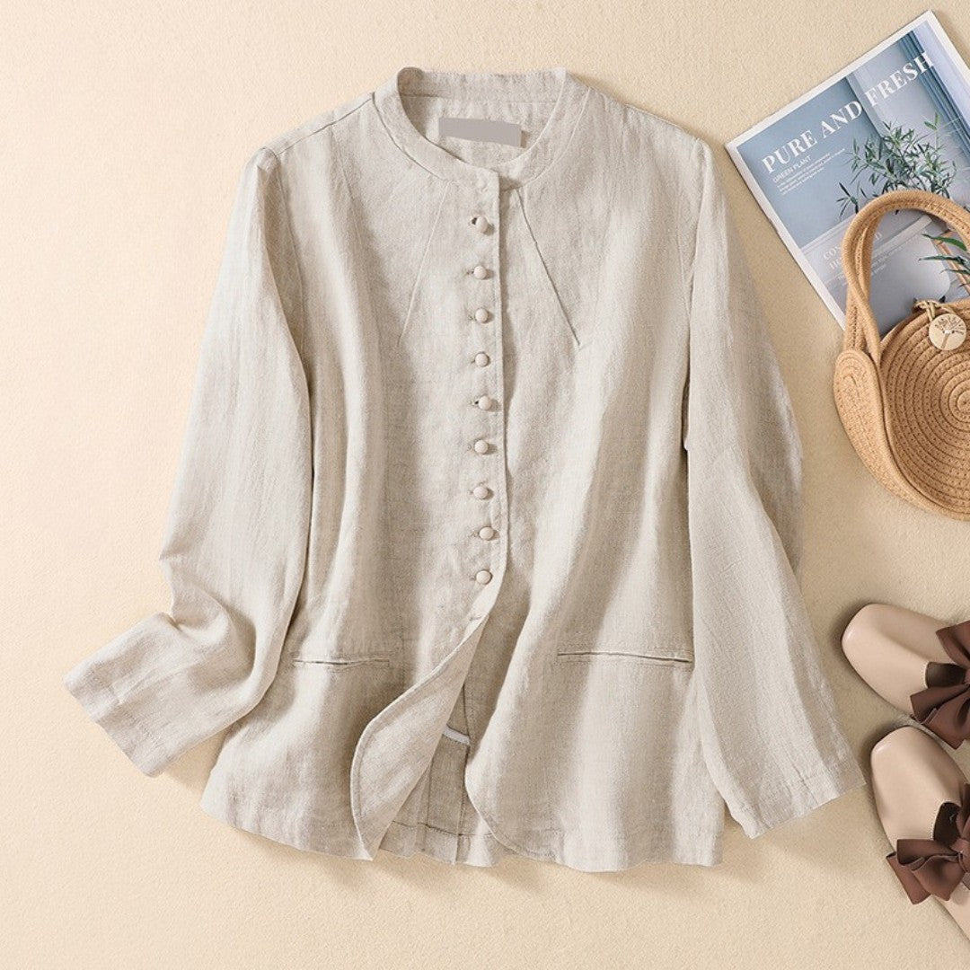 Laurienne™ | Veste Boutonnée Lin