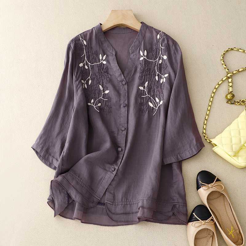 Laurienne™ | Blouse Brodée Boutonnée