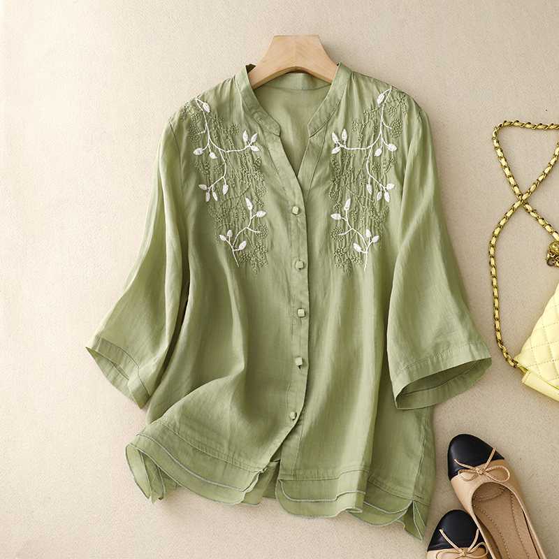 Laurienne™ | Blouse Brodée Boutonnée