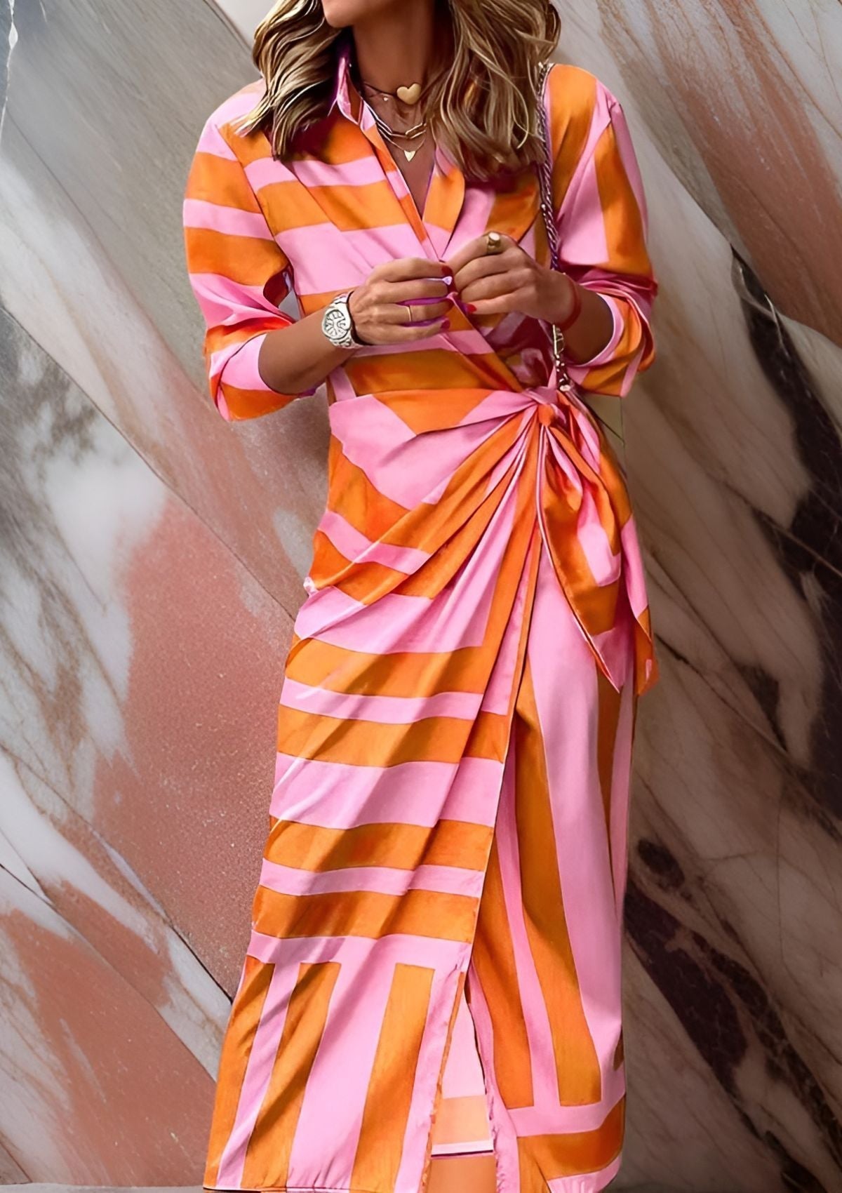 Christiana™ | Robe Croisée à Imprimé